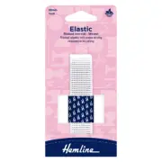 Hemline Elastic Ribbed non-roll – Woven 20mm x 1m White