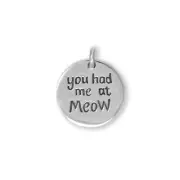 Cat Lover Tag Charm Pendant You Had Me at MEOW