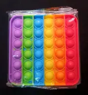 POP IT FIDGET KIDS RAINBOW PUSH BUBBLE SENSORY STRESS RELIEF TOY NEW 6x6 SQUARE