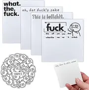 Plymun Funny Sticky Note, 4 Pieces Novelty Memo Pads Sticky Note with 100pcs Funny Stickers, 4 Novelty Notepads, Funny Desk Accessory Gifts for Friends, Co-Workers, Boss