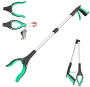 32" Foldable Grabber Reacher Tool, Reacher Grabber Pickup Tool with 360° Green