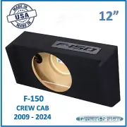 2009-2024 Ford F150 Crew Cab 12" Single Sub Box Subwoofer Enclosure