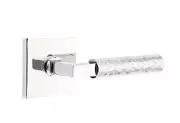 Emtek Select Dummy, Square Rosette, L-Square Stem, Hammered Handle US26
