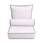 AD107 Contrast Pipe Trim Large Deep Seat Back Rest Bolster Insert Slip Cover Set