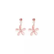 ANYCO Fashion Earrings Rose Gold 925 Sterling Silver Sweet Opal Zircon Flower Pendant for Women Jewelry