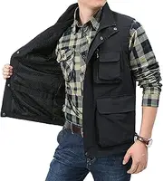 [KIAYKL] Men's Fishing Vest Casual Outdoor Multifunctional Mesh Photographer Jacket 8 Pockets Breathable Quick Dry Coat