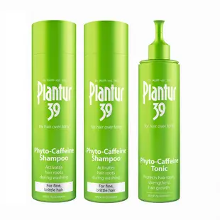 【Plantur39】植物與咖啡因洗髮露 細軟脆弱髮/染燙受損髮 250mlx2 + 頭髮液200ml