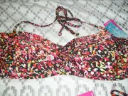 16 TARGET MULTI COLORED BIKINI TOP BRA LINED HALTER TOP BACK CLIP NWT $15