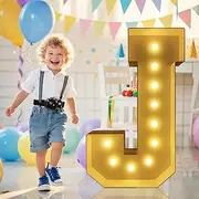 3FT Marquee Light Up Letter,Marquee Letters 3 Feet Tall, Large Led Sign for Party,Birthday Decorations,Graduation,Prom,Baby Shower(Letter J)