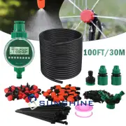 100/82FT Kit De Automatico Sistema Riego Por Goteo Para Jardin Cesped Aspersores