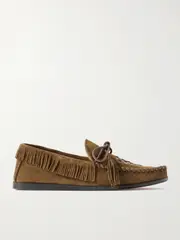 [Isabel Marant] Isabel Marant - Fitza Tasseled Fringed Leather-trimmed Suede Loafers - Taupe - FR36 FR 36 Brown