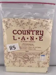 Aida Fabric Country Lane Floral Heart Printed Border Red 14Count 16X16 Vintage