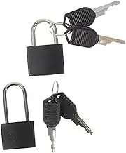 Veemoon 2 Sets Lock with Key Padlock Small Lock Small Padlock Mini Locker Mini Lockers Copper Alloy Black