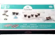 BAKERS ADVANTAGE NONSTICK 2 PIECE LARGE CUP CAKE CONE PAN 8 CUP FILLABLES NIB