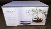 THRESHOLD STUDIO MCGEE STONEWARE ROUND GLAZED DINNER PLATE BLUE 4 PIECE SET 11"