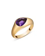 Bloomingdale's Fine Collection Pear-Shaped Amethyst Bold Ring in 14K Yellow Gold