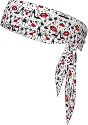 Lips High Heels Sports Strap Double-Sided Headscarf Men's Bow Tie Sports Headscarf Running Yoga Exercise Headband