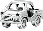 [Teleye] Vintage Pickup Truck Charm 925 Sterling Silver Charm Fits For Pandora Bracelet Necklace, Cubic Zirconia, Created Cubic Zirconia