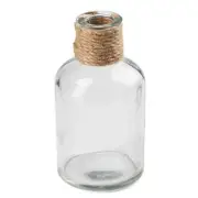 Set of 6 Jute Embellished 4-3/4" Glass Apothecary Bottles