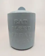 Fringe Studio Eat Sleep Treat Repeat Light Blue Ceramic Treat Canister