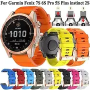 Watch Band for Garmin Fenix 7S Pro 6S 5S Plus Epix Pro 42mm Approach S70 42mm Instinct 2S Descent Mk2S D2 Delta S 20mm Silicone Replacement Strap 20mm Breatha