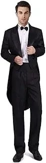 [Generic] Men's Gothic Jacquard Tuxedo Blazer Medieval Victorian Double Breasted Tailcoat Formal Wear Dinner Jacket