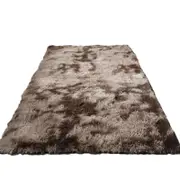Catzon Soft Shaggy Area Rugs for Bedroom Non-slip Backing Tie Dye Carpet-Coffee