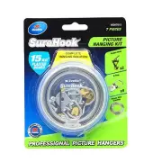 Zenith Sure Hook 7-PIECE PICTURE HANGER KIT Hook D- Ring & Wire Loads upto- 15kg