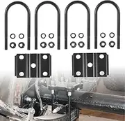 Trailer U Bolt Kit, 7-1/2 inch Height Trailer Leaf Spring U Bolts for 5200-7000 LBS, 3" Round Axle, 1/2” Diameter, 2" Thread Height, Replacement for 20080 (Type 1)