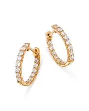 Bloomingdale's Fine Collection Diamond Oval Inside Out Hoop Earrings in 14K Yellow Gold, 1.50 tcw