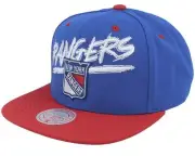 MENS MITCHELL & NESS NHL TRANSCRIPT SNAPBACK VNTG RANGERS - ROYAL-RED