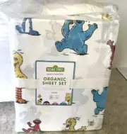 Pottery Barn Kids Organic SESAME Street QUEEN sheet set big bird cookie monster