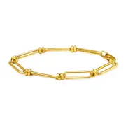 Bevilles 9kt Yellow Gold Silver Infused Paperclip Bracelet