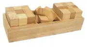 Wooden 3 cubes challenge teaser PUZZLES Toy preschool learn logical thinking kid