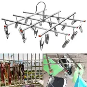 Clothes Drying Hanger Foldable Sock Hanger with 20 Clips Laundry Drying Rack៚