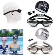 Goggles Hat Earbuds Anti Fog Swim Cap Case Ear Plugs Adult Swimming Glasses