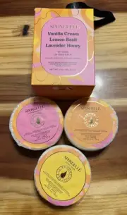Spongelle VANILLA CREAM * LEMON BASIL * LAVENDER HONEY Trio (3) Buffer 3oz Each