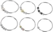 KONTONTY 6 Pack Anxiety Relief Rings for Men Silver Ring Stress Relieving Fidget Fashionable Daily Wear Smooth Surface Nail Skin Picking Relief