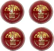 Crown Cricket Leather Balls Handstitched A Grade Seasoned Pack of 4 Hard Ball