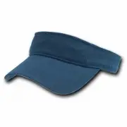 Navy Blue Polo Style Washed Cotton Golf Tennis Adjustable Visor Visors Hat Hats