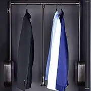 TOOPYW Pull Down Clothes Rail Adjustable 510-1210 mm Wardrobe Lift Large Extendable Cloth Hanger Soft Return Storage System with Aluminium,890to1210mm