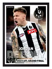 Framed 2023 Collingwood Magpies AFL Premiers Poster - Jordan De Goey - 84 x 59cm