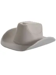Pearl White Cowgirl Festival Hat with Blue LED Lights