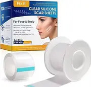 Transparent Silicone Scar Sheet Tape, Reusable Clear Invisible Strips Patch, Waterproof, Breathable, Lightens Scars, Effective For Scratch Birthmarks C-Section Surgery Keloid Burn Acne, Works With Old and New Scars (2,5cm*150cm),