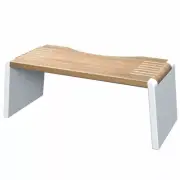 The Original SQUATTY POTTY Stockholm Bamboo Fold Stool (White Legs) Toilet Bath
