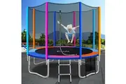 Everfit 10FT Trampoline for Kids w/ Ladder Enclosure Safety Net Pad Gift Round