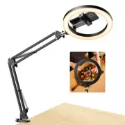 Upgrade Ring Light Overhead Camera Phone Mount for Desk, 10” Selfie Light wit...