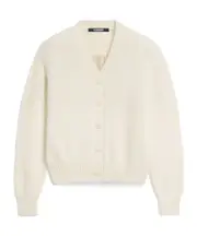 Long-sleeved knitted cardigan XS,M light beige