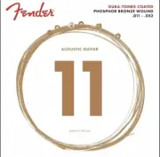 Fender Dura Tone Coated Phosphor Bronze Acoustic Guitar Strings Cust Light 11-52