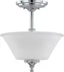 2 Light Teller Semi Flush with Frosted Etched - SATCO-60-4268